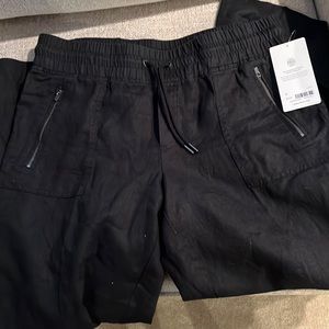 Athleta Cabo linen wide leg black pants. Size 12